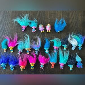 Trolls Doll Collection with Pink, Blue, and Purple Hair